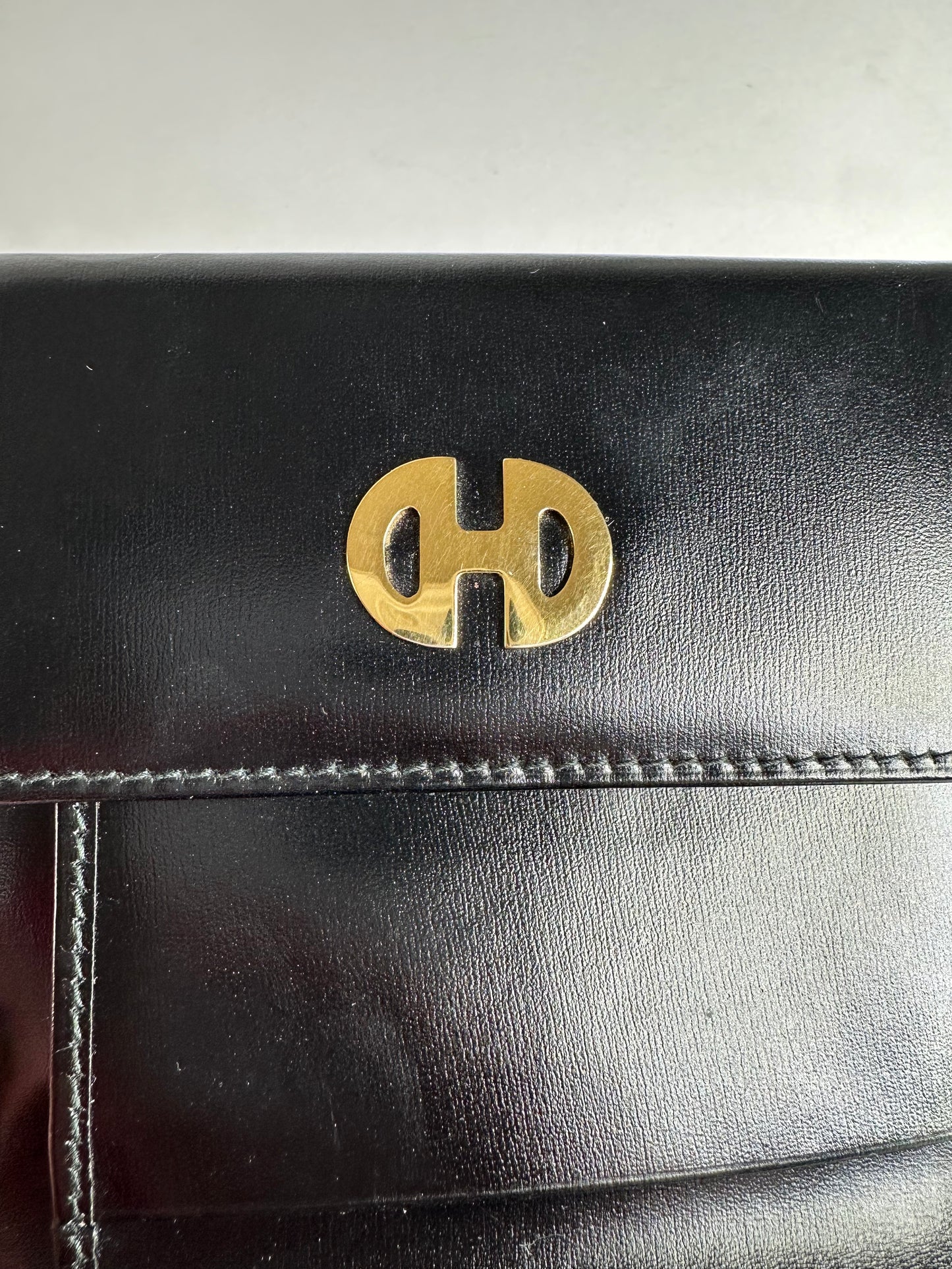 Vintage Celine Paris Patent Leather Wallet Black