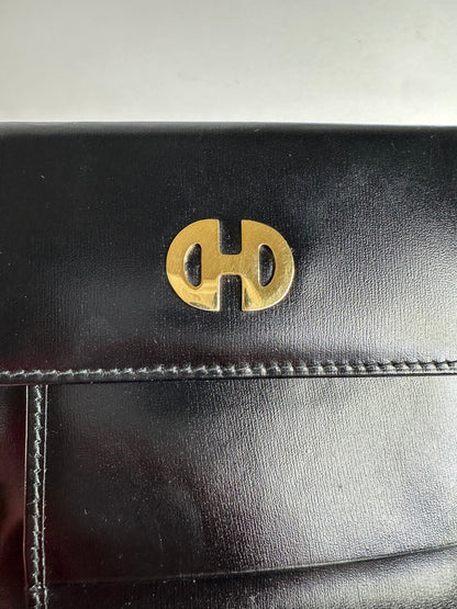Vintage Celine Paris Patent Leather Wallet Black