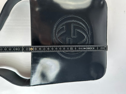 Vintage Gucci Patent Leather Tote Black Silver