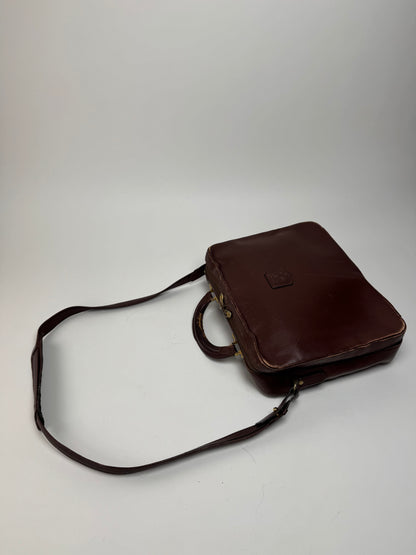 Vintage Celine Paris 2Way Leather Travel Bag Brown