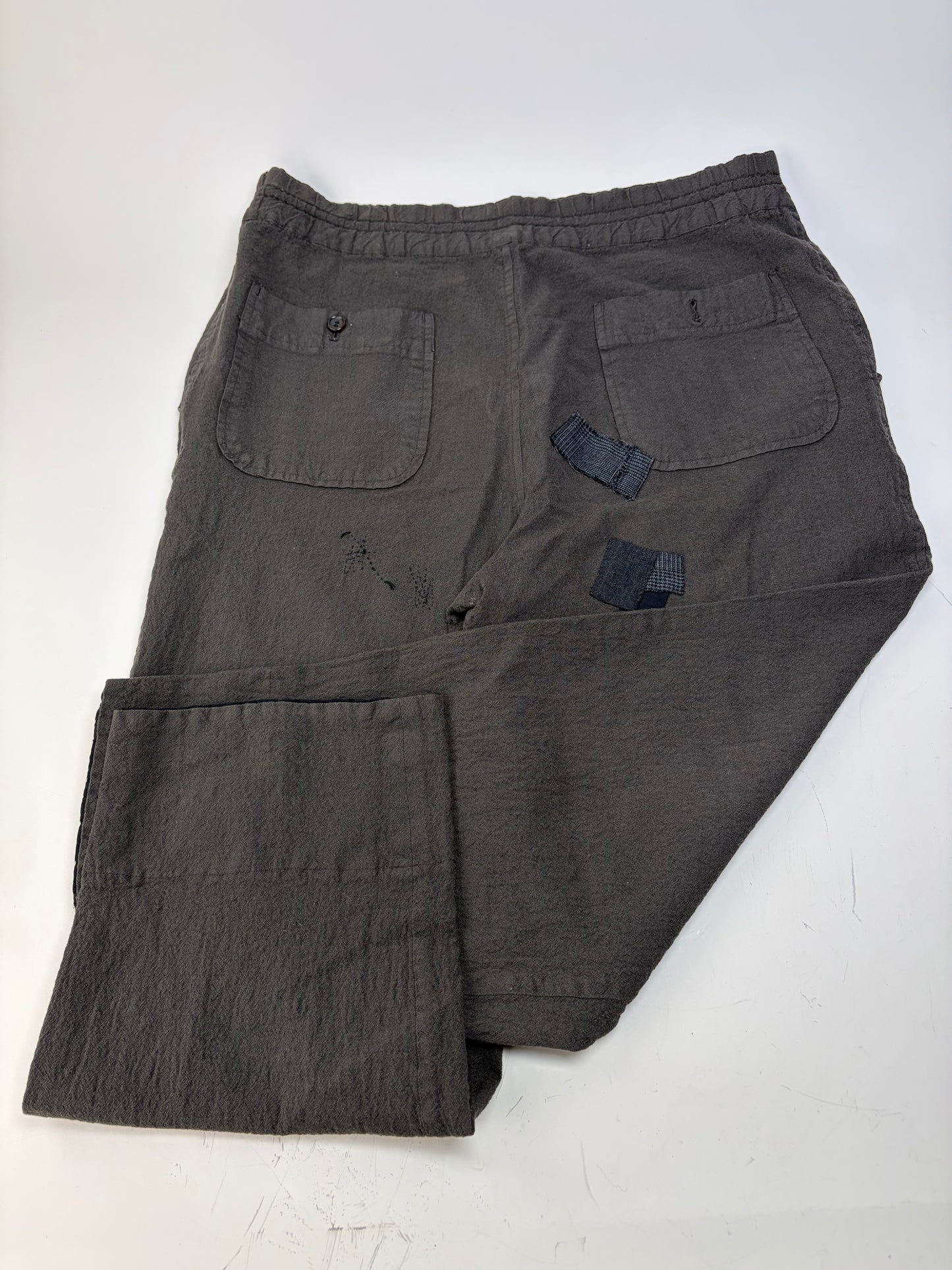 Vintage Comme Des Garcons Men's Cotton Trousers Dark Grey S