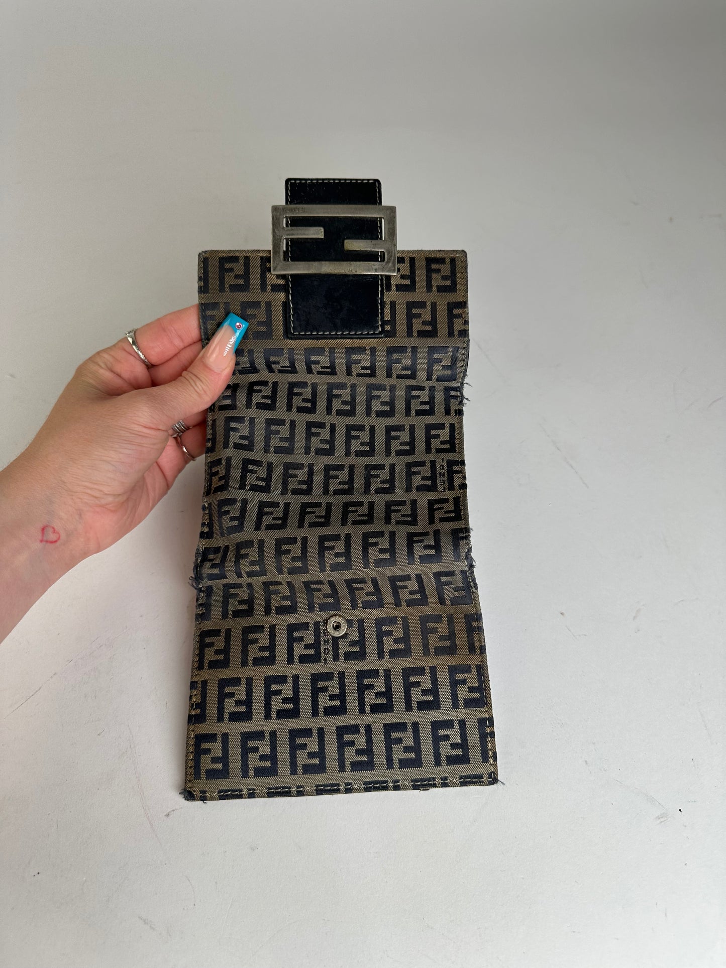 Vintage Fendi Fabric Wallet Brown