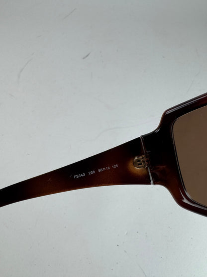 Vintage Fendi FF Monogram Sunglasses Brown