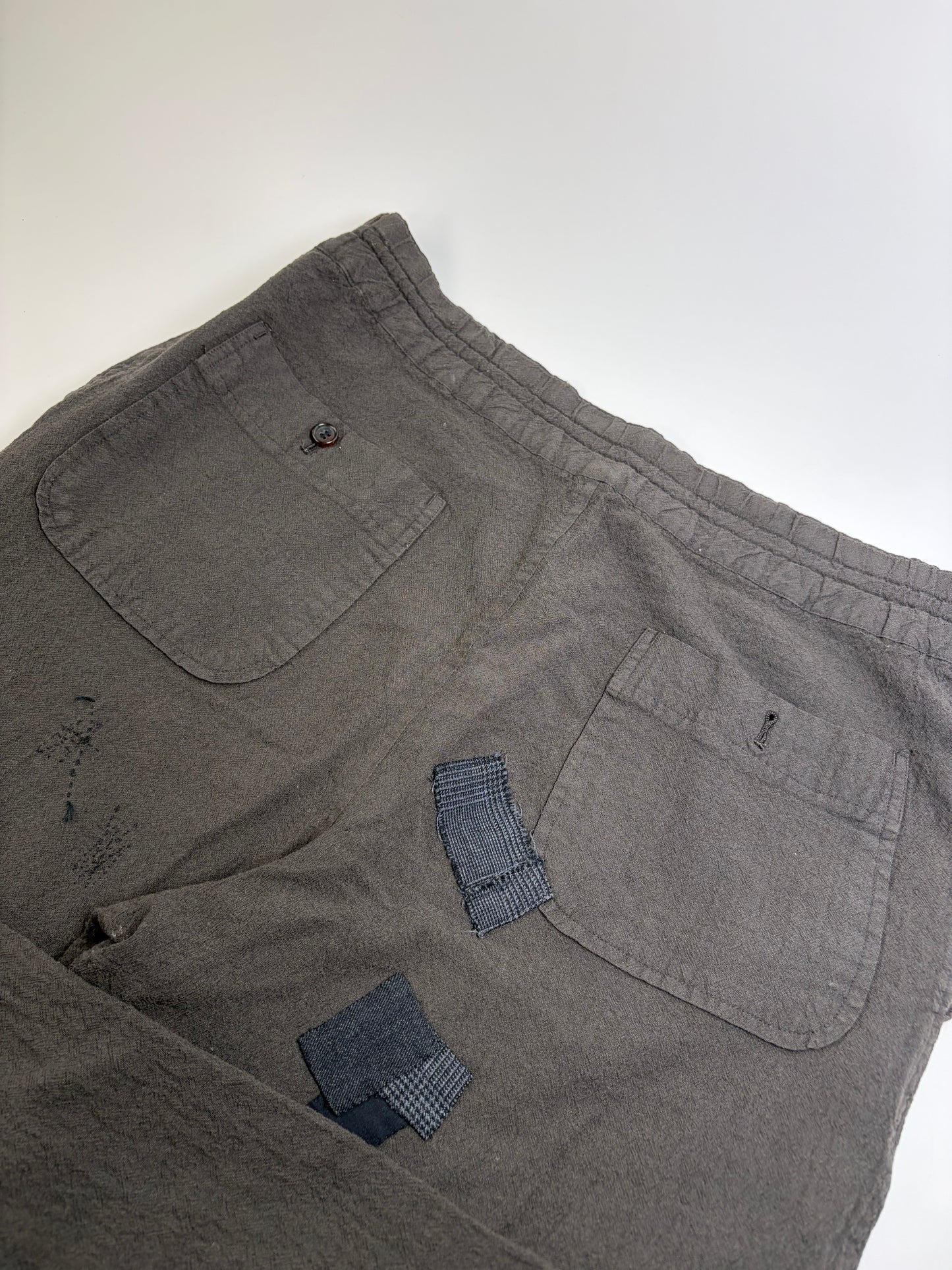 Vintage Comme Des Garcons Men's Cotton Trousers Dark Grey S