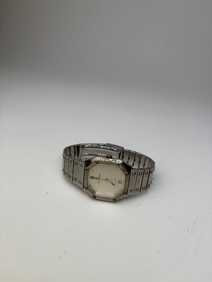 Vintage Courreges Stainless Steel Bracelet Watch Silver Gold