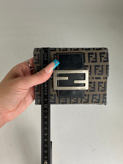 Vintage Fendi Fabric Wallet Brown