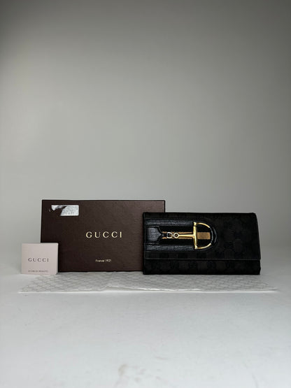 Vintage Gucci Leather Clutch Wallet Black