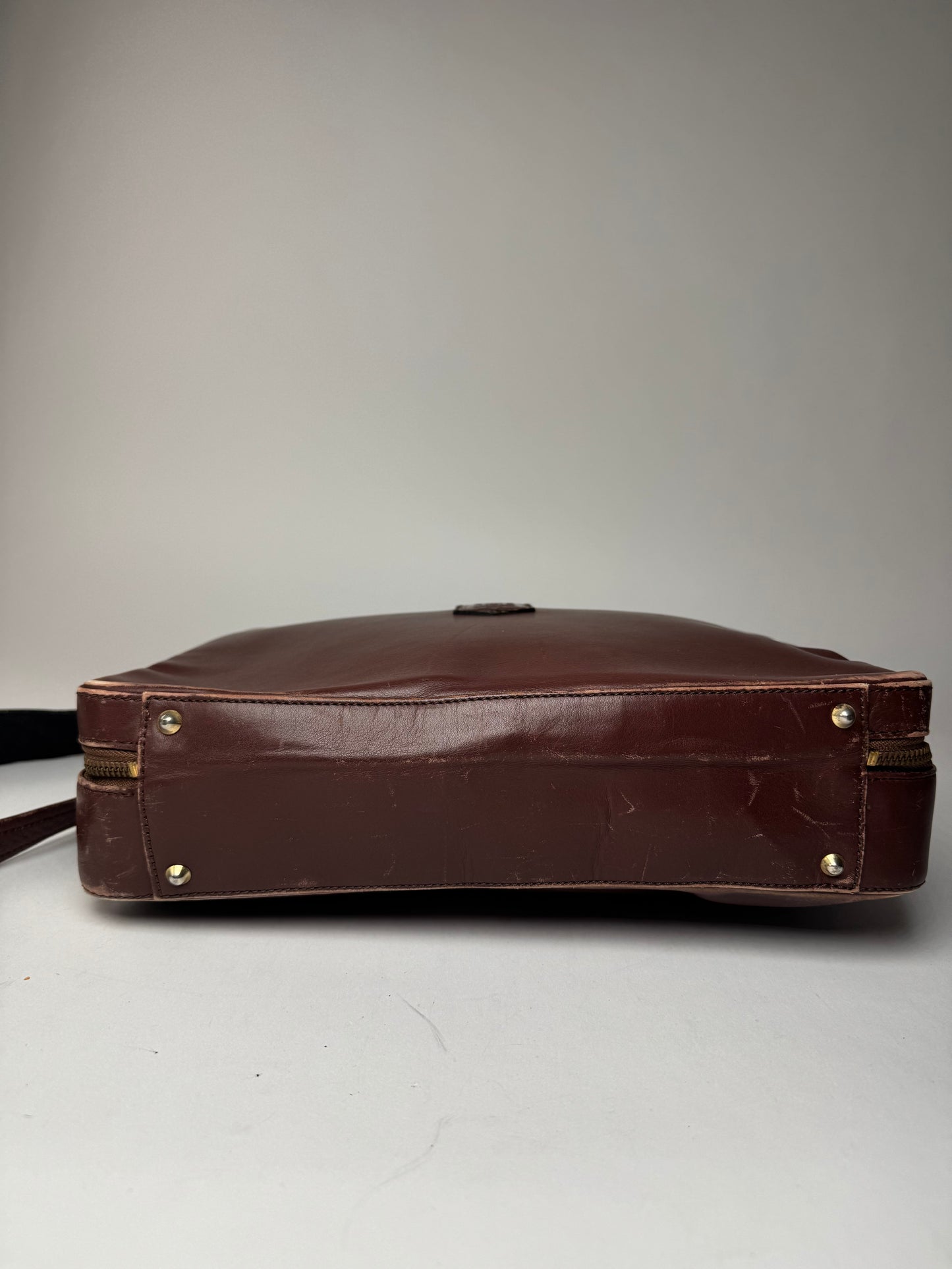 Vintage Celine Paris 2Way Leather Travel Bag Brown