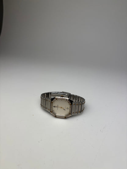 Vintage Courreges Stainless Steel Bracelet Watch Silver Gold