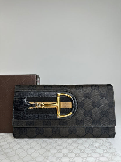 Vintage Gucci Leather Clutch Wallet Black