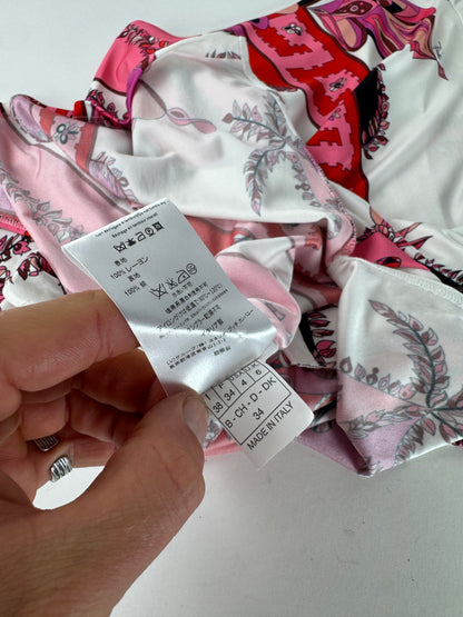 Vintage Emilio Pucci Abstract Dress / Top Red White XS