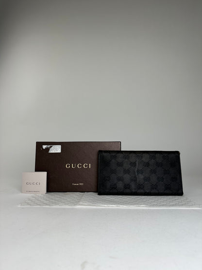 Vintage Gucci Leather Clutch Wallet Black