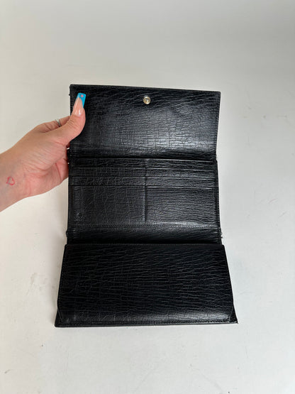 Vintage Gucci Leather Clutch Wallet Black