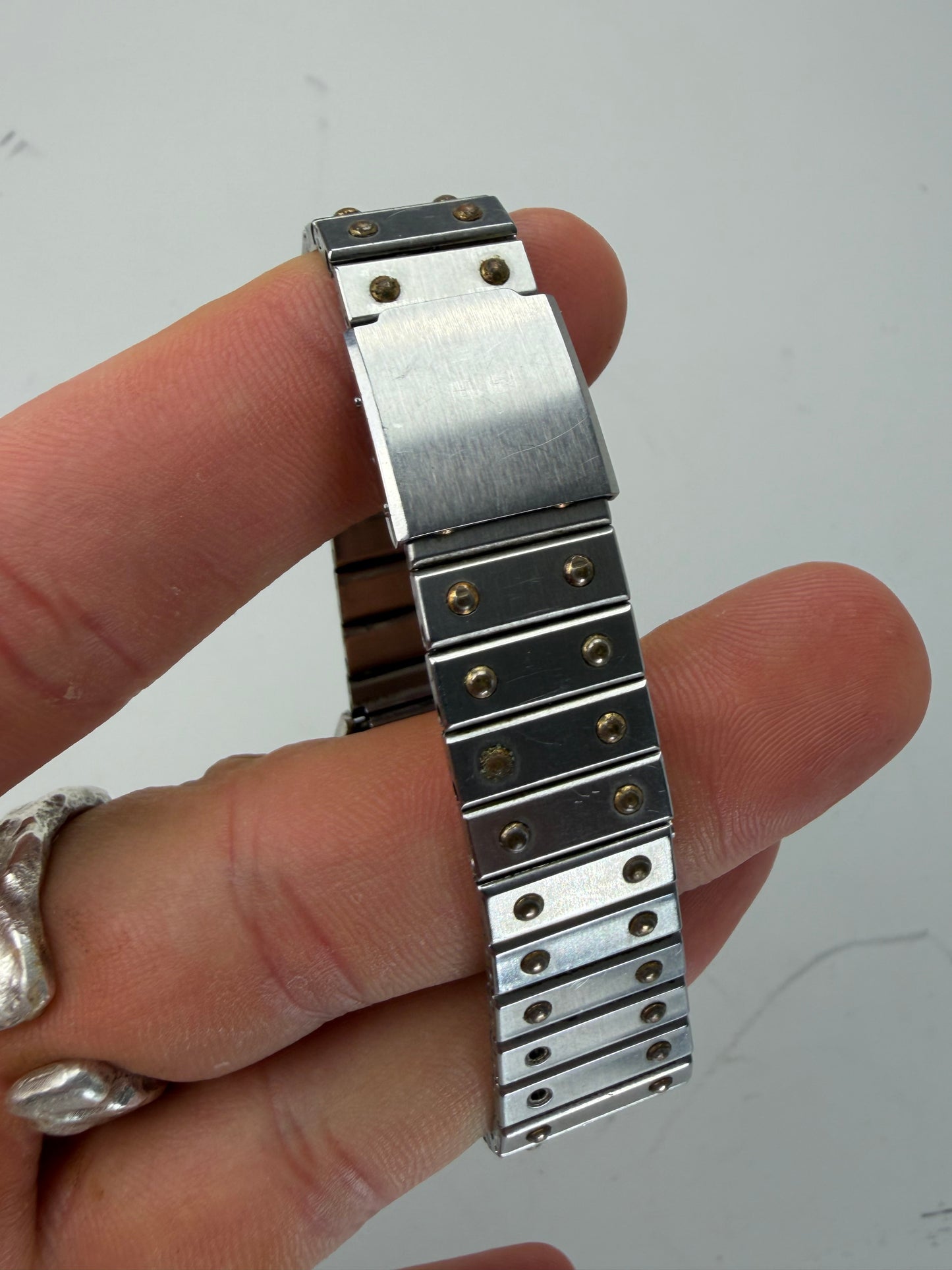 Vintage Courreges Stainless Steel Bracelet Watch Silver Gold