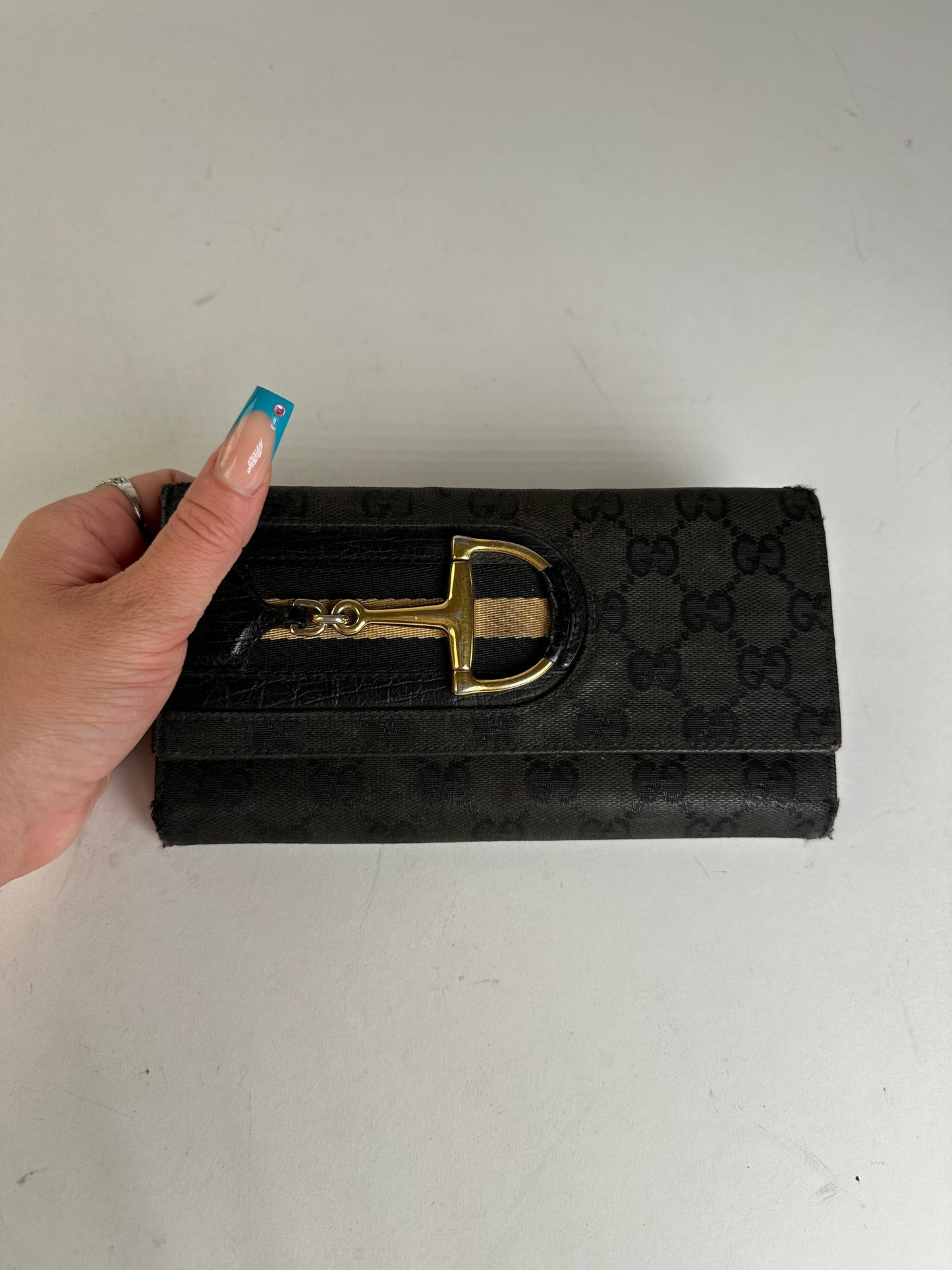 Vintage Gucci Leather Clutch Wallet Black