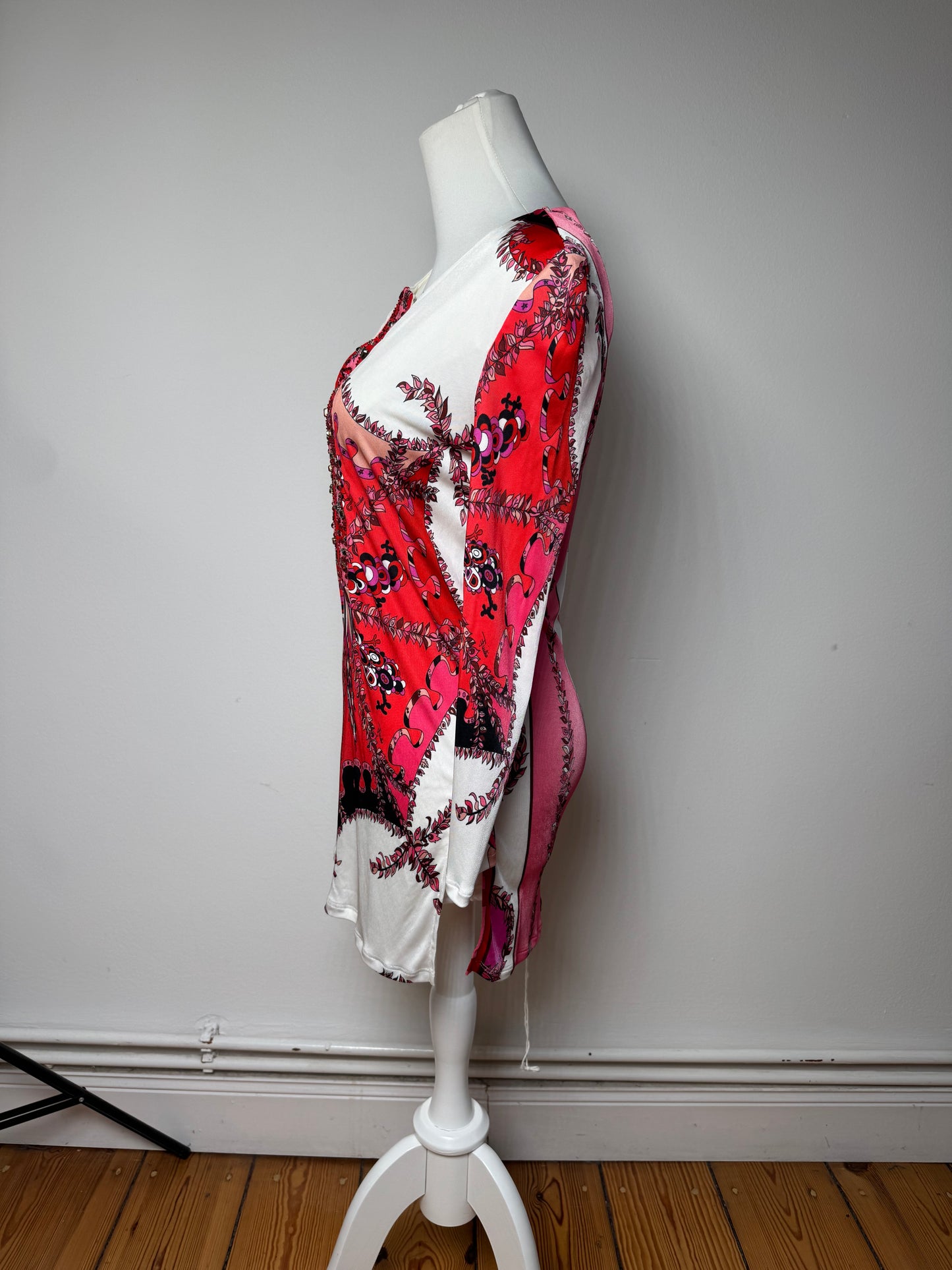 Vintage Emilio Pucci Abstract Dress / Top Red White XS