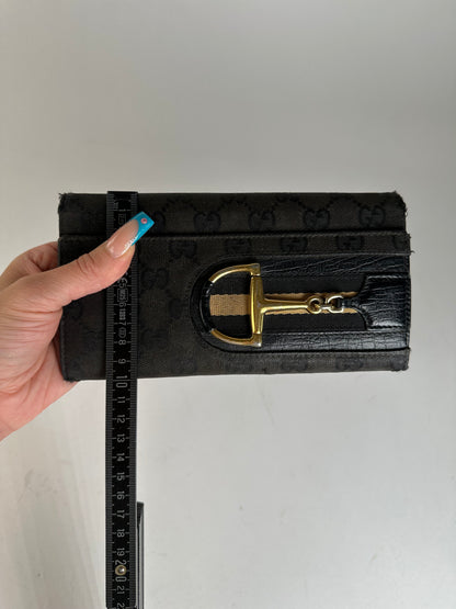 Vintage Gucci Leather Clutch Wallet Black