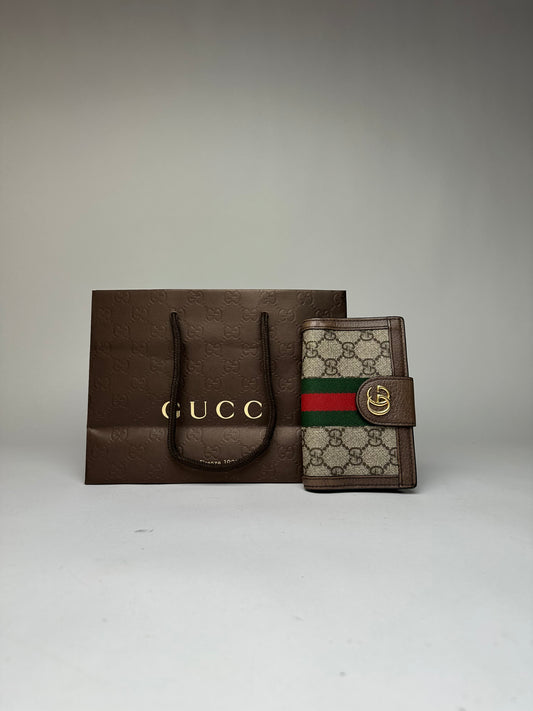 Vintage Gucci GG Supreme Bifold Wallet c. 2010s Beige Brown