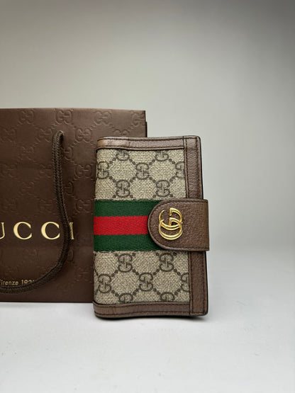 Vintage Gucci GG Supreme Bifold Wallet c. 2010s Beige Brown