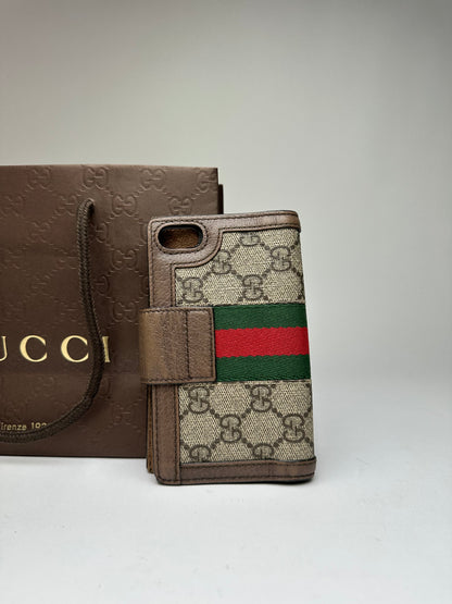 Vintage Gucci GG Supreme Bifold Wallet c. 2010s Beige Brown