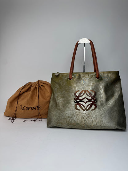 Vintage Loewe Madrid Leather Handbag Pearl Brown