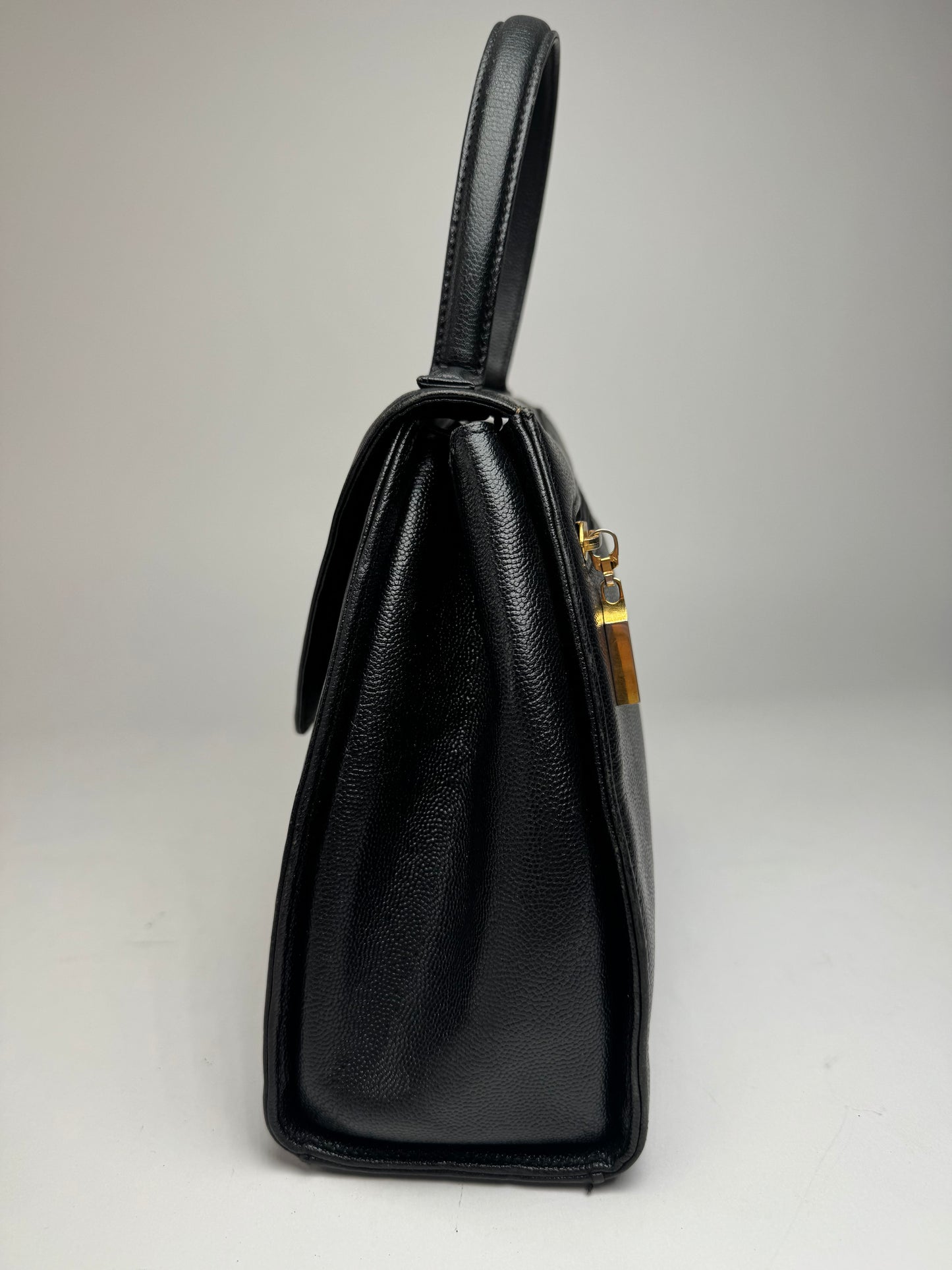 Vintage Givenchy Snake Emblossed Leather Handbag Black