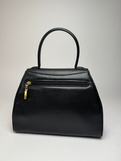 Vintage Givenchy Snake Emblossed Leather Handbag Black