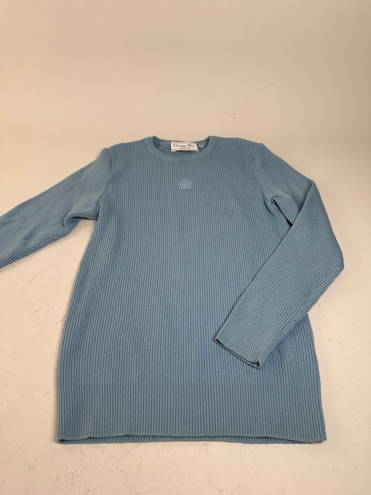 Vintage Dior Men's Cotton Sweater Light Blue M
