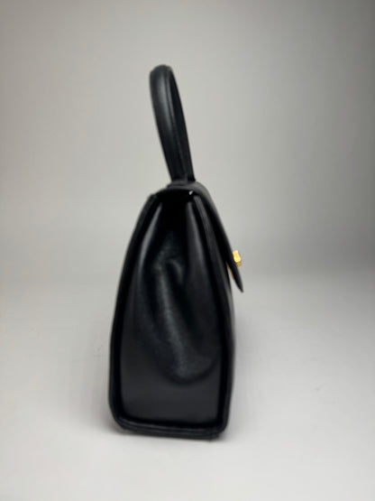 Vintage Givenchy Snake Emblossed Leather Handbag Black