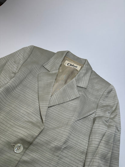 Vintage Chloe Striped Twin Set Silver L
