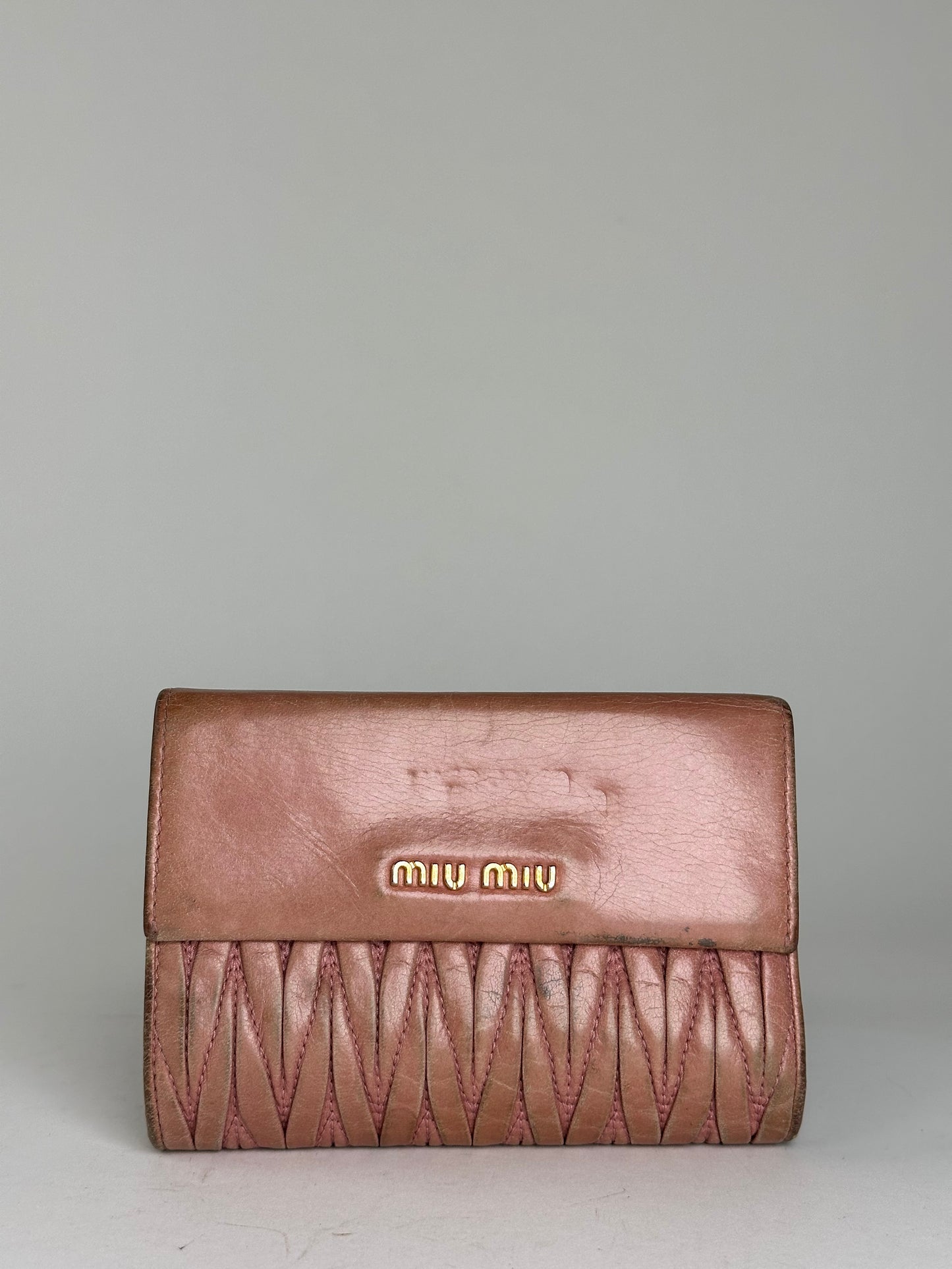 Vintage Miu Miu Quilted Wallet Pink