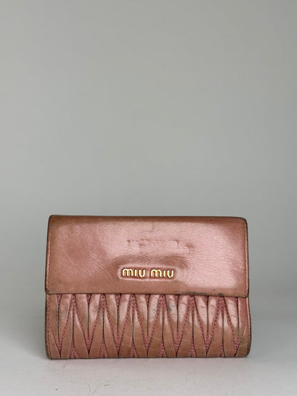 Vintage Miu Miu Quilted Wallet Pink
