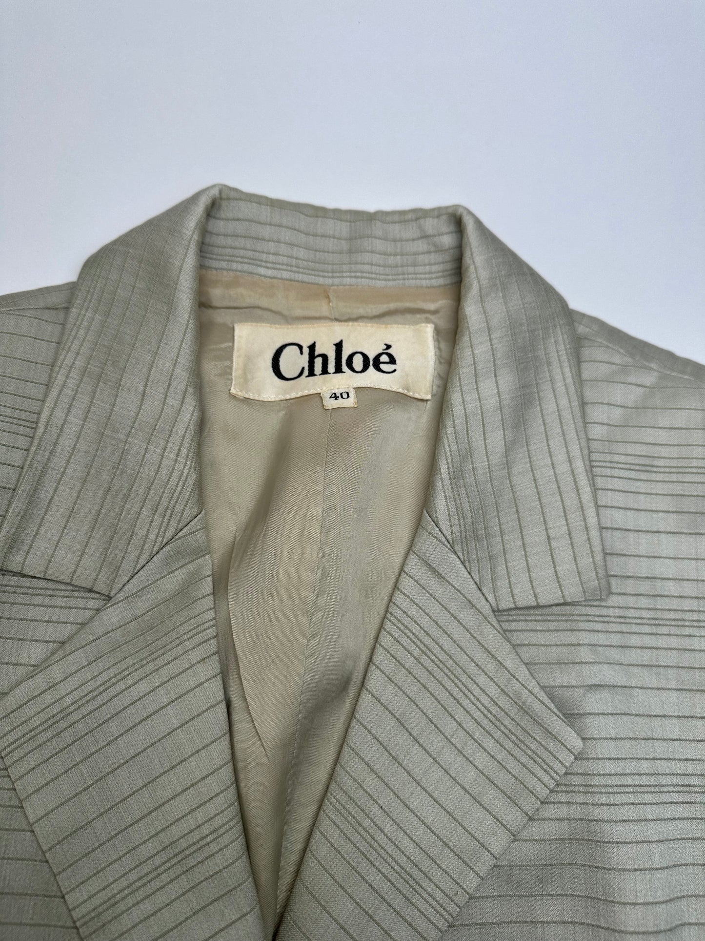 Vintage Chloe Striped Twin Set Silver L