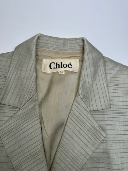 Vintage Chloe Striped Twin Set Silver L