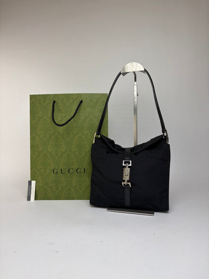 Vintage Gucci Vintage Jackie Flap Crossbody Bag Early 2000s Black