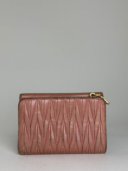 Vintage Miu Miu Quilted Wallet Pink