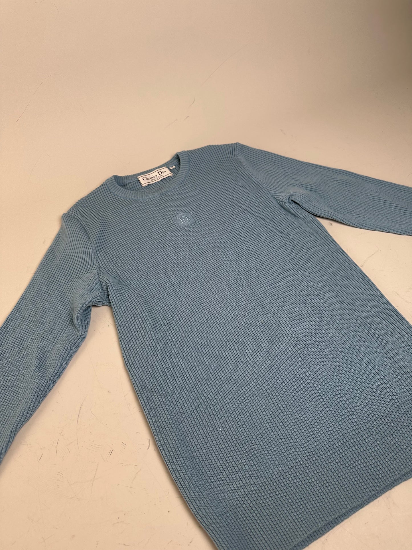 Vintage Dior Men's Cotton Sweater Light Blue M
