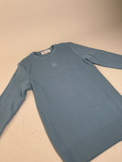 Vintage Dior Men's Cotton Sweater Light Blue M