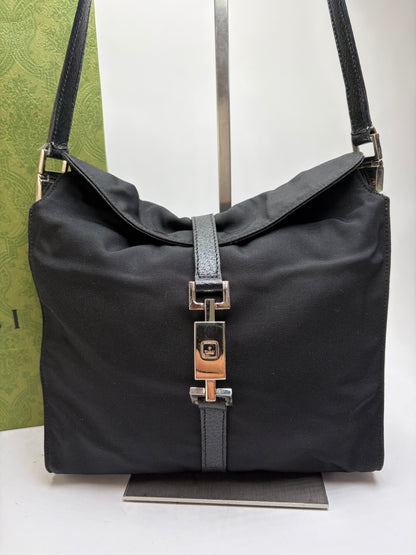 Vintage Gucci Vintage Jackie Flap Crossbody Bag Early 2000s Black