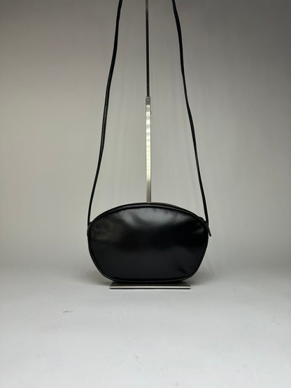 Vintage Givenchy 4G Logo Flap Crossbody Bag c. 1980s Black Gold