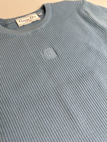 Vintage Dior Men's Cotton Sweater Light Blue M