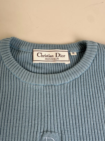 Vintage Dior Men's Cotton Sweater Light Blue M