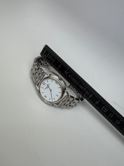 Vintage Dior Stainless Steel Bracelet Watch White Silver