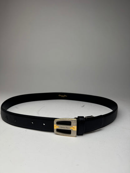 Vintage Dior Leather Belt Black