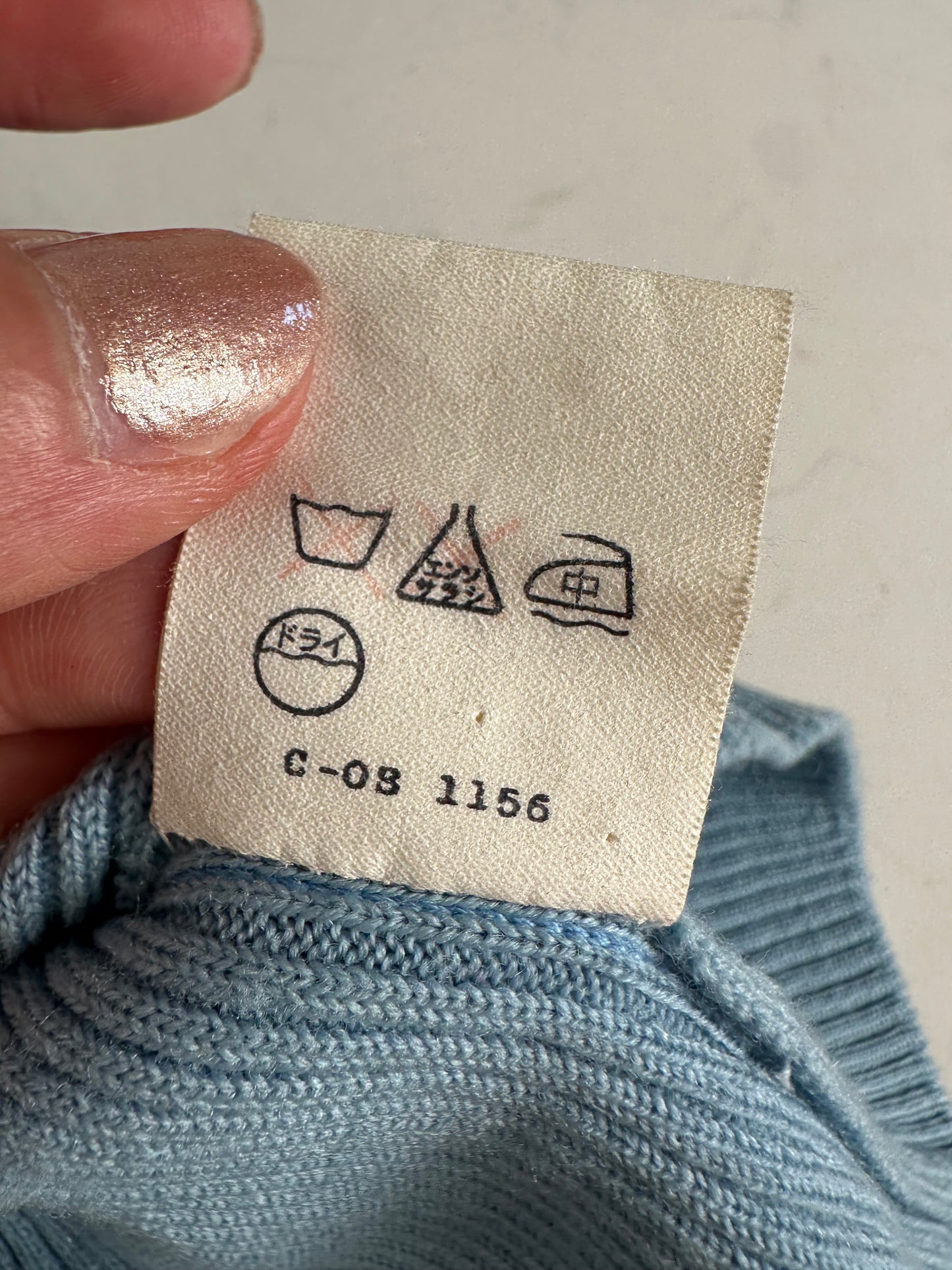 Vintage Dior Men's Cotton Sweater Light Blue M