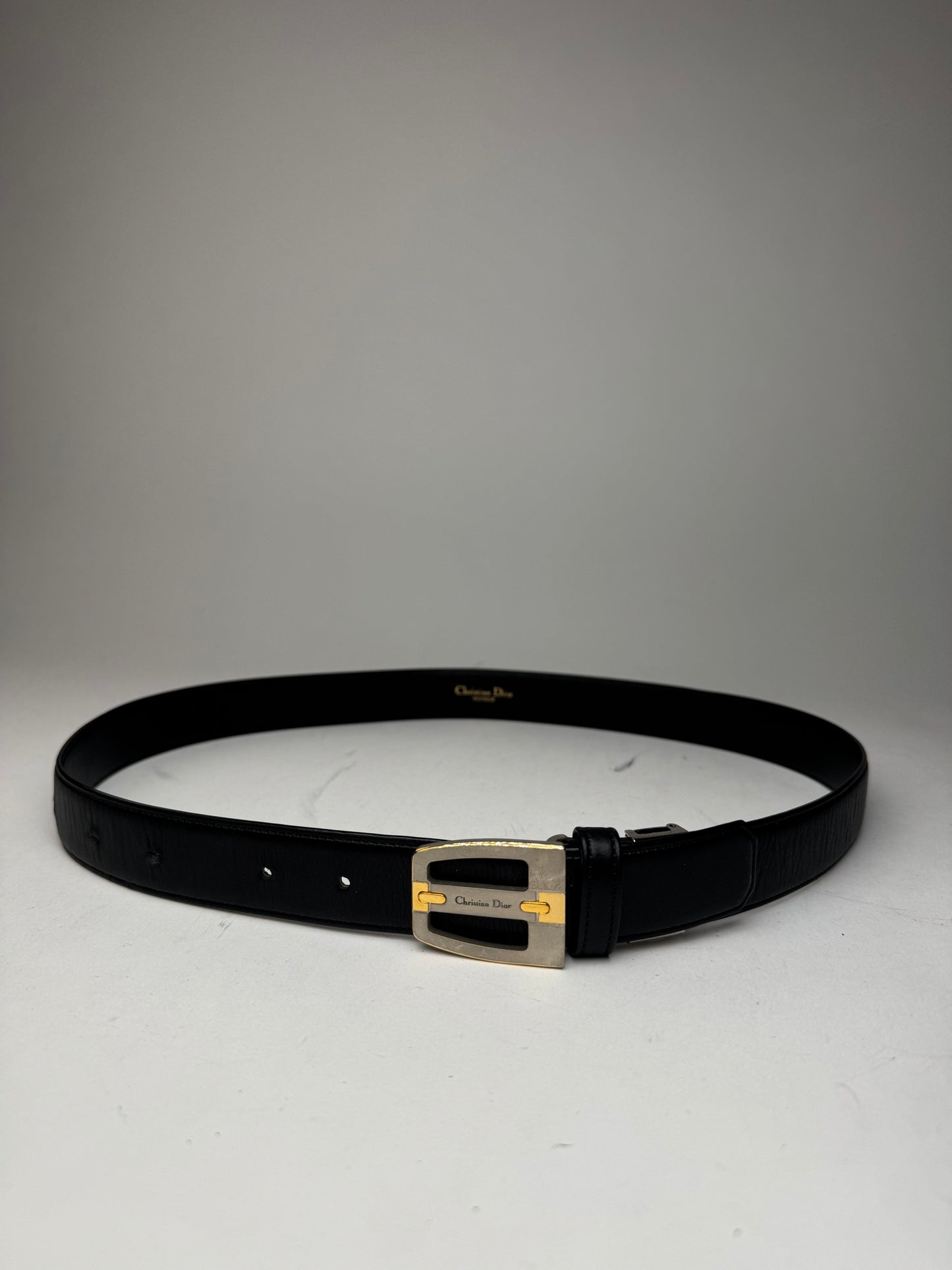 Vintage Dior Leather Belt Black