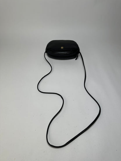 Vintage Givenchy 4G Logo Flap Crossbody Bag c. 1980s Black Gold