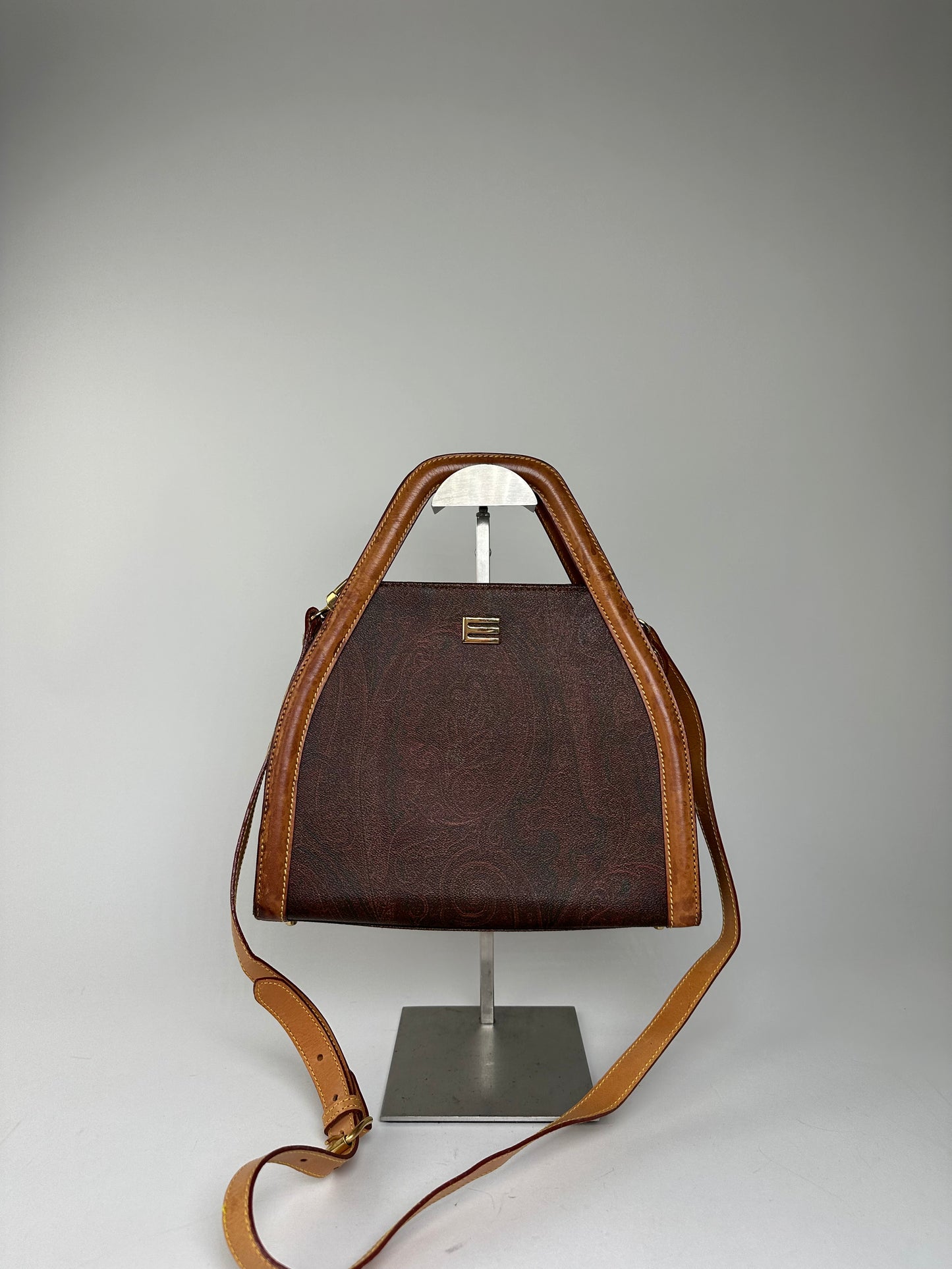 Vintage Etro Fabric Shoulder Bag Brown