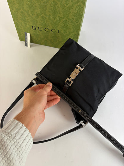 Vintage Gucci Vintage Jackie Flap Crossbody Bag Early 2000s Black