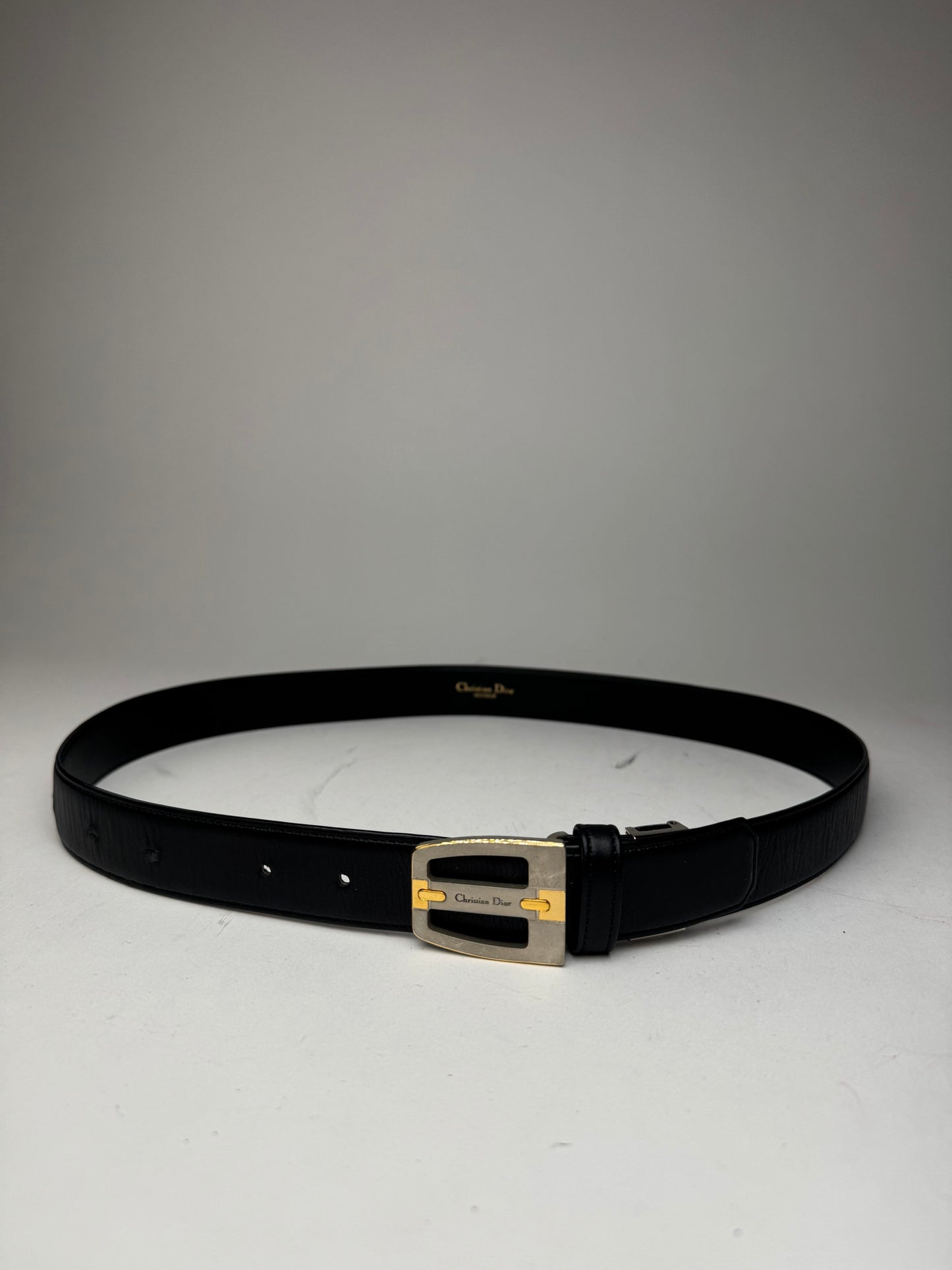 Vintage Dior Leather Belt Black